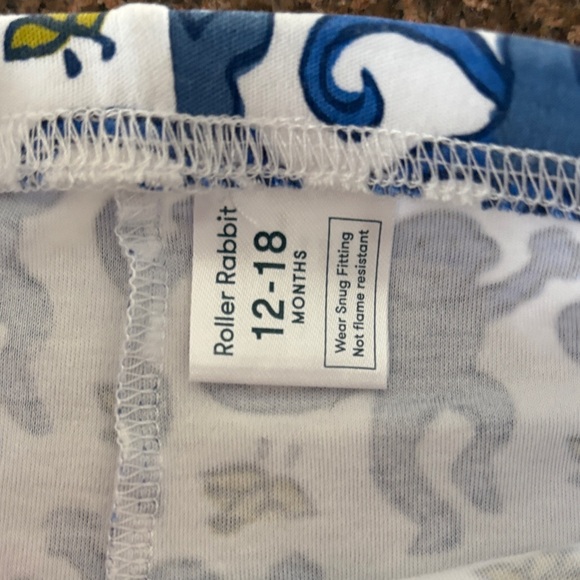 Roller Rabbit (2) SETS W/ INITIALS Blue White Monkey/Heart set Pajama Set-12/18 - Picture 12 of 14